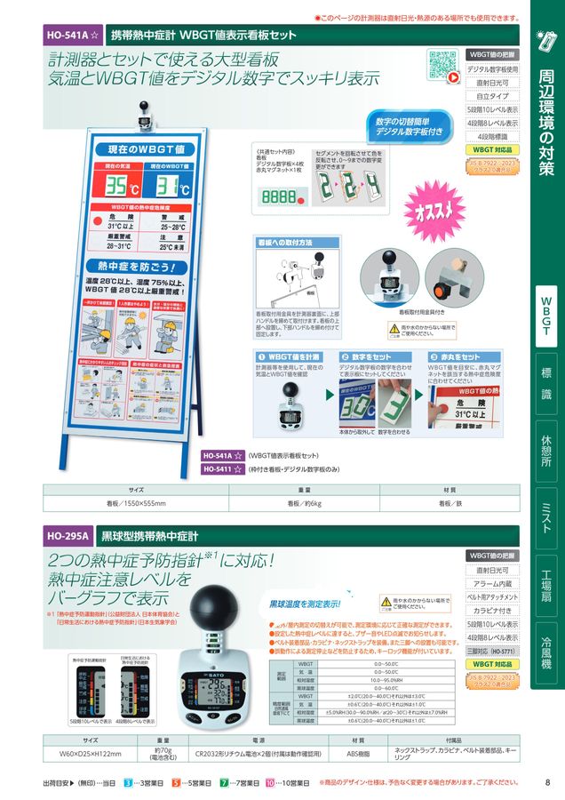 ユニットの熱中症予防対策用品カタログNo.166
