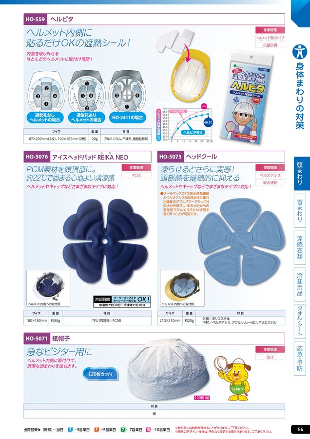ユニットの熱中症予防対策用品カタログNo.166R